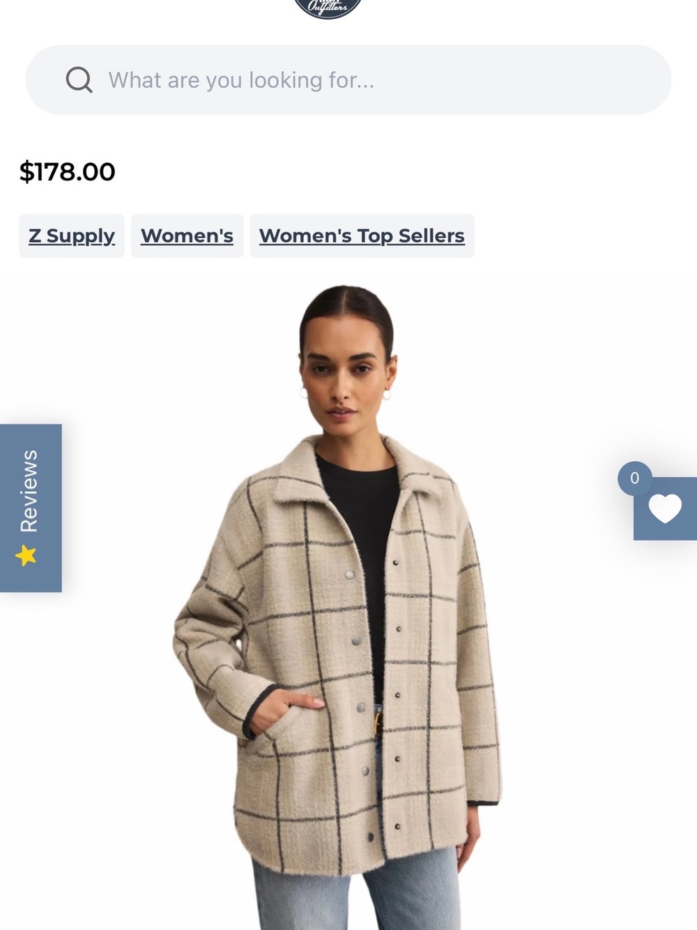 Z Supply Beige Plaid Button-Up Sweater Jacket